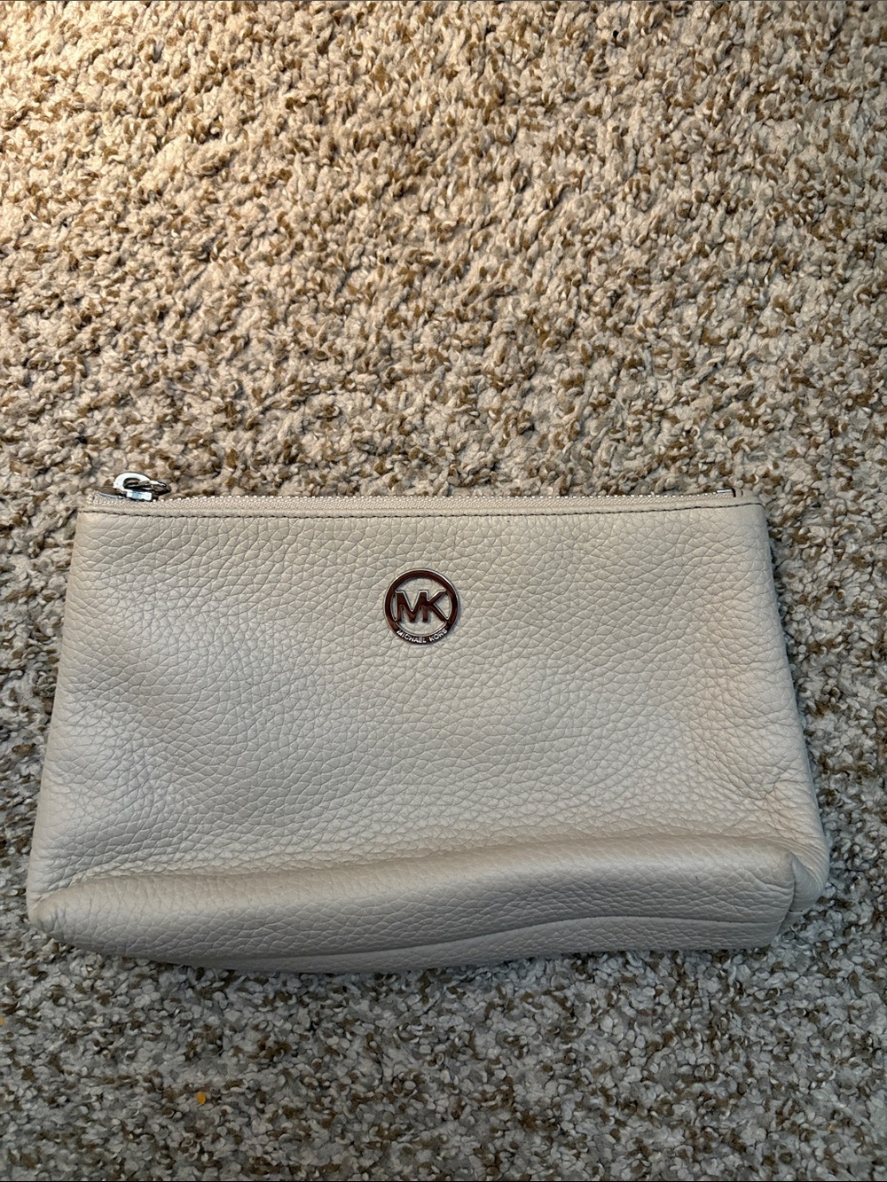 Michael Kors Cream Pebbled Leather Clutch